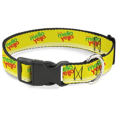 Plastic Clip Collar ENJOY MELLO YELLO Logo Yellow/Red/Green NARROW-L (US IMPORT)