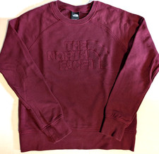 The North Face Womens Sweatshirt Embroidered Pullover Crewneck Cranberry - Sz M