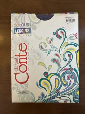 CONTE Leggings Footless Nylon Leggins VIOLET Elegant  European SIZE 2