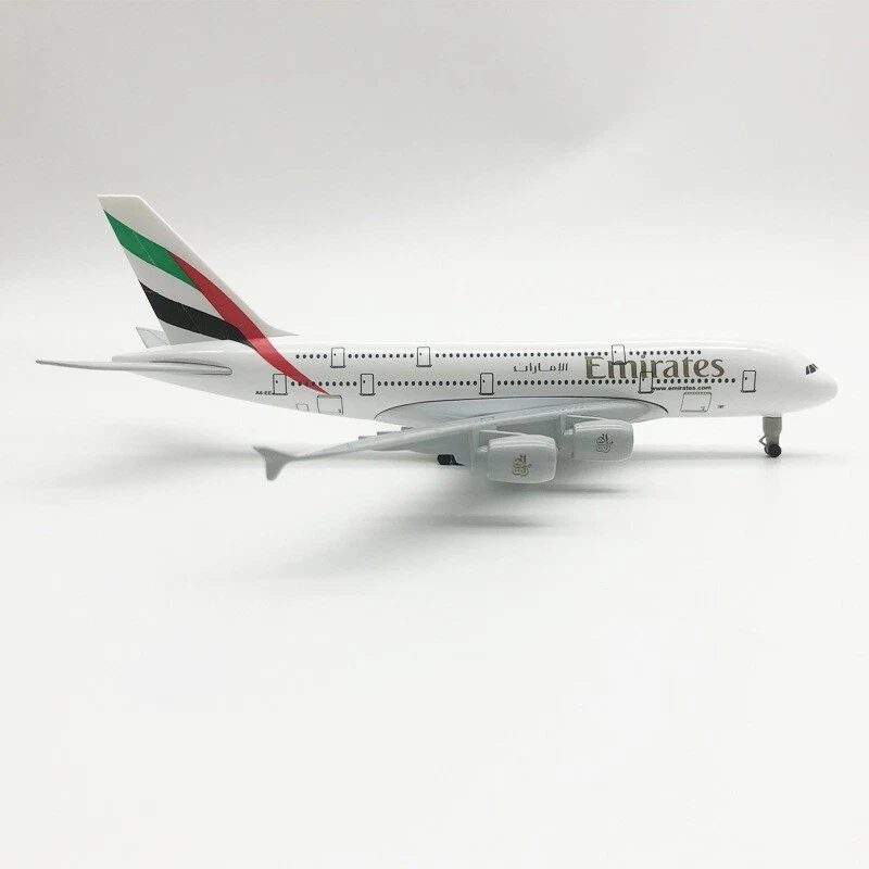 Modello Aereo Lega Die-Cast 1:350 Airbus A380 Emirates Airlines 20cm Collezione - Immagine 4 di 4