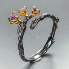 Gemstone ring Natural Amethyst Ring 925 Sterling Silver Size 8 /R459709