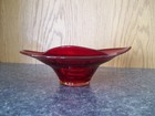 Ruby Red Viking Glass Epic 2-Part Divided Relish Candy Dish Cadmium Edges GLOW — photo 6