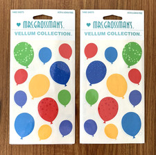 VTG Mrs. Grossmans Stickers Sticker Vellum Collection PRIMARY BALLOONS 6 Sheets
