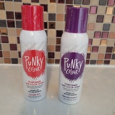 Punky Colour Temporary Hair Color Spray Cougar Red, Panther Purple 3.5 oz ea NWT