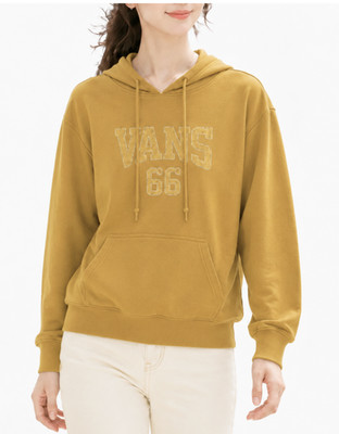 VANS Women's 66 Hoodie Mustard Yellow Pullover Kangaroo Pocket Size S NWT