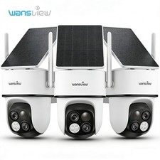 3-Pack Wansview 2K Wireless Security Camera WiFi Solar Power Camera Outdoor PTZ