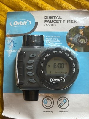 Orbit 1-Outlet Simple Hose Faucet Timer Irrigation Conserve Water 56619 used