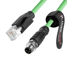 M8 A-Code Ethernet Cable 4 Pin to RJ45 Cat5e Flexible Shielded for Beckhoff 2m