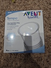 Avent Tempo Baby Nurser 4 oz / 118 ml Wide Pre Formed Bottle Liners 50 Pack