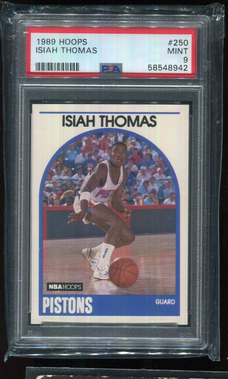 1989 Hoops #250 Isiah Thomas Detroit Pistons PSA 9 MINT HOF