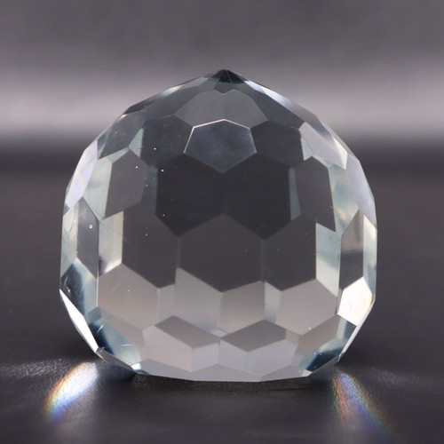 Prism Faceted Crystal Glass Paperweight 3 1/2" Vintage - Picture 3 of 4
