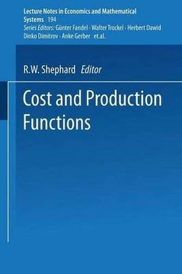Cost and Production Functions by R.W. Shephard (English) Paperback Book
