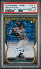 2023 Bowman Chrome 1st Auto Javier Sanoja Gold Shimmer /50 Mint PSA 9 Gold Glove