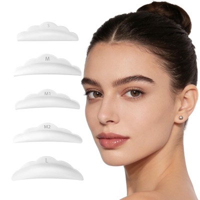 50 Pieces Lash Lift Pads Rods, Silicone Eyelash Shields Reusable White 