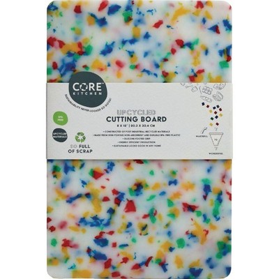 Core Kitchen Multi-Color Recycled Plastic Board With Non-Slip Footing, 12 In. x