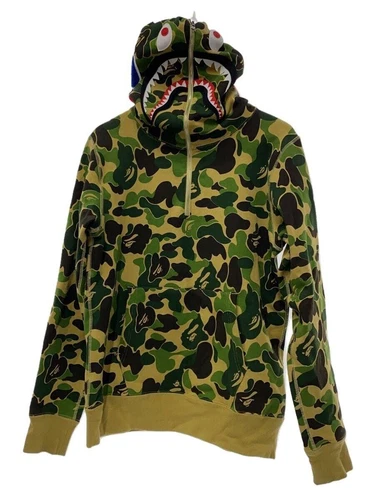 A BATHING APE (BAPE) Felpa con cappuccio mezza zip A BATHING APE kaki M usata