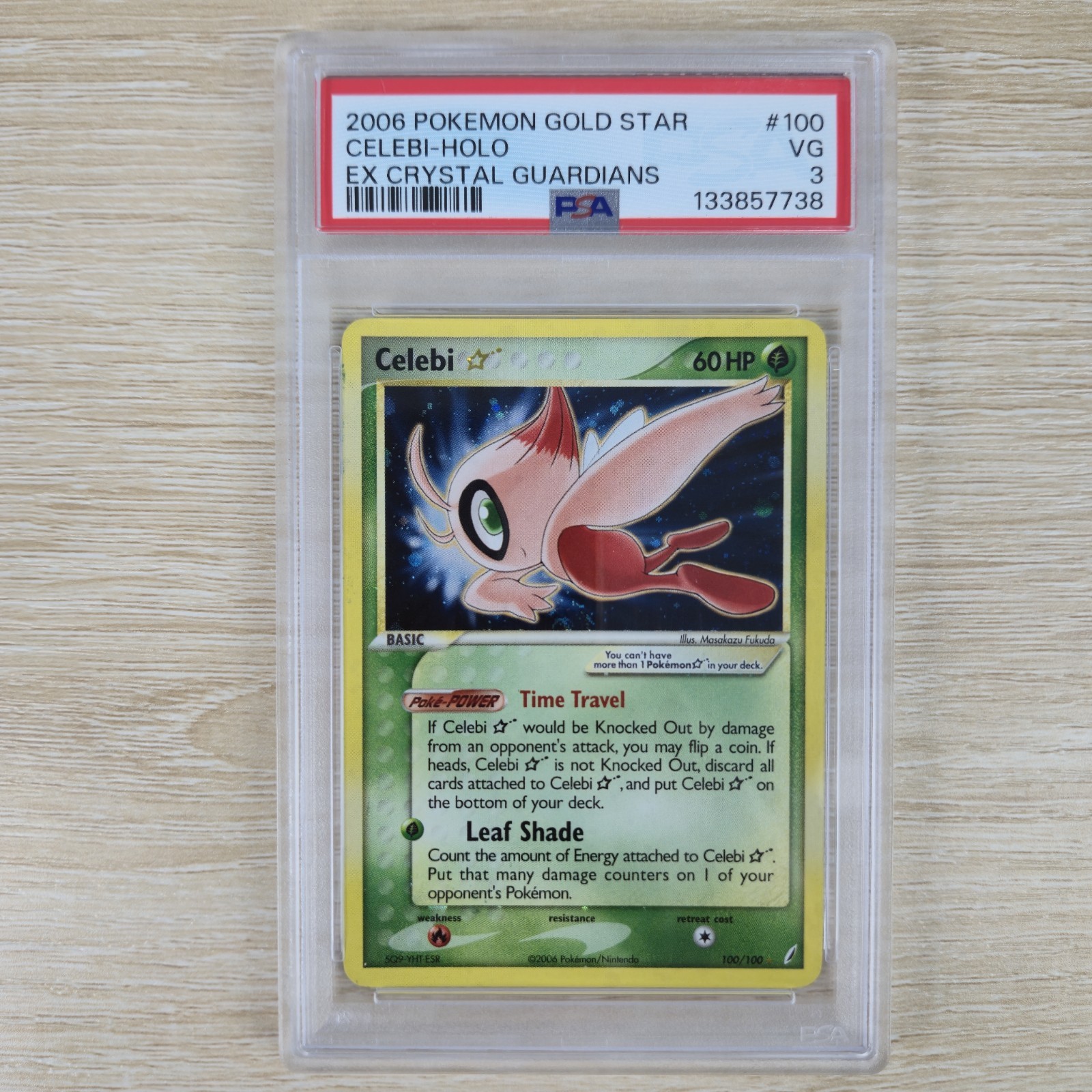 HAND SWIRL 🌀💫 PSA 3 Gold Star Celebi 100/100 EX Crystal Guardians Pokemon Card view 3