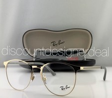 Ray-Ban RB6375 Polished Pale Gold Gray Round Eyeglasses Frames 2993 53mm NEW