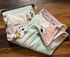 Snoopy Peanuts White Pastel Easter Plush Throw Blanket 50  x70  New