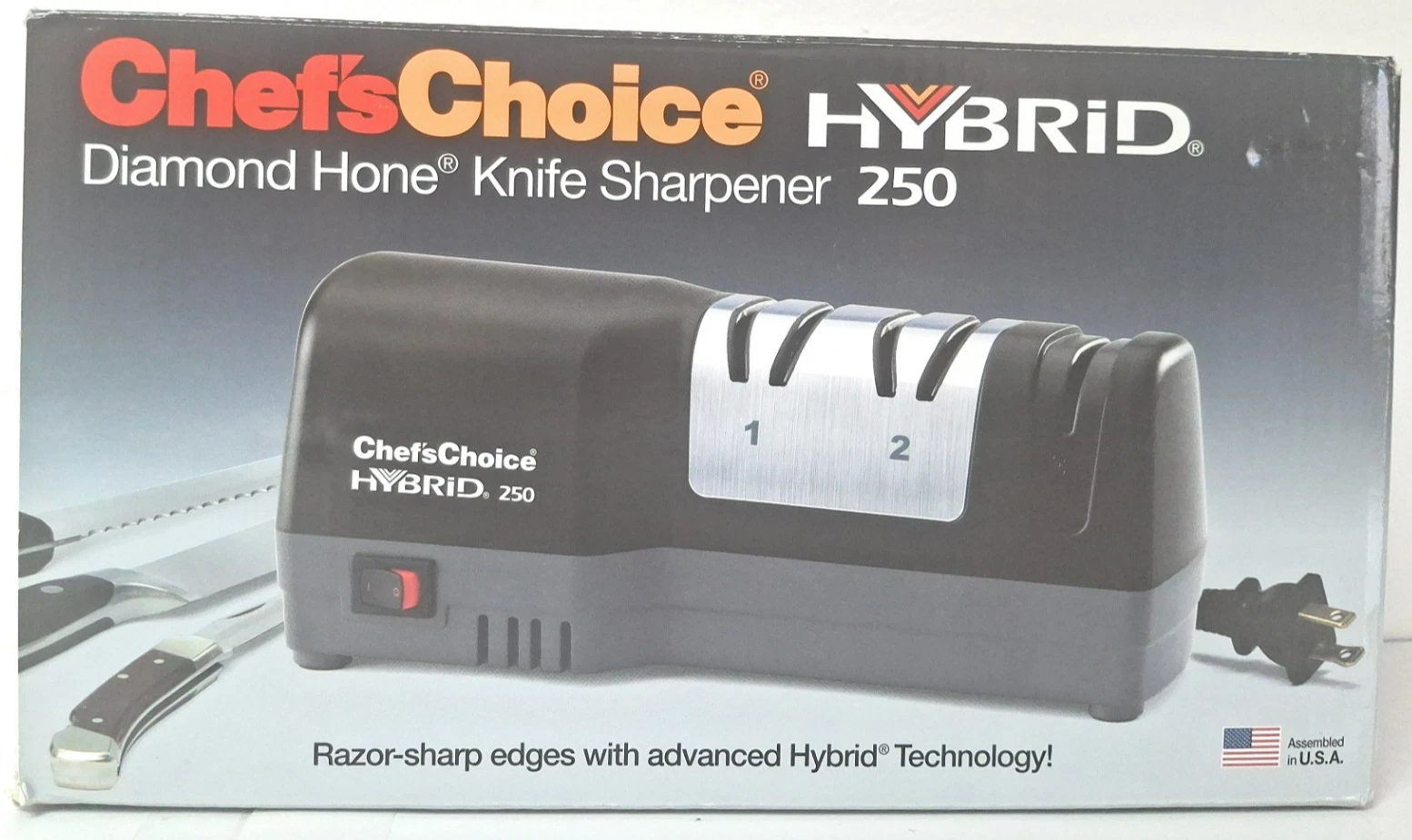 Chef's Choice Diamond Hone Advanced 3-Stage 250 Hybrid Knife Sharpener NIB