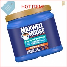 Maxwell House Half Caff Original Medium Roast Ground Coffee, 25.6 oz Canister 12.43 per pound