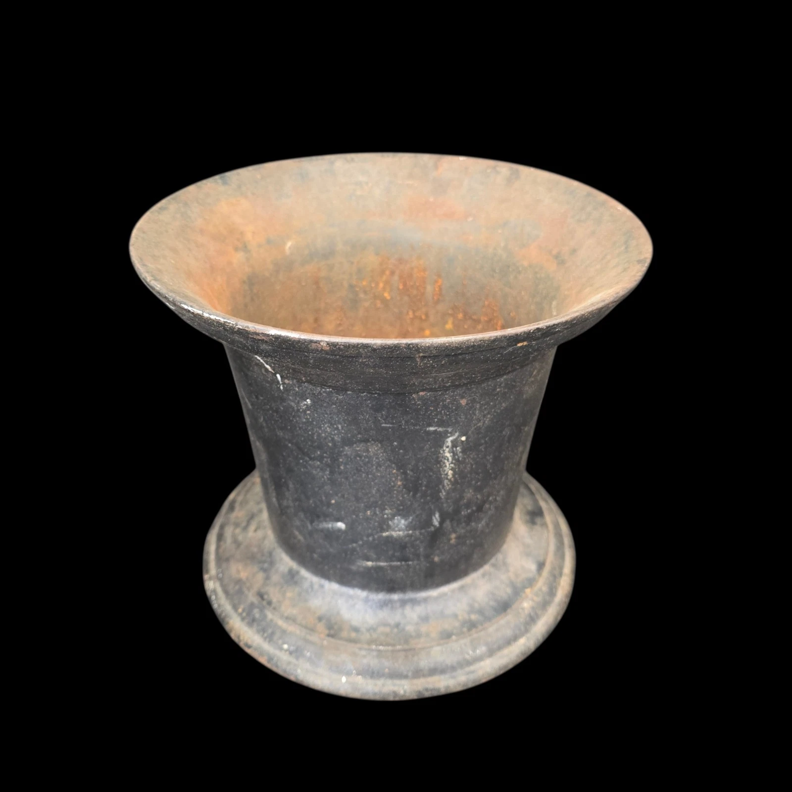 Antique Cast Iron Mortar Pharmacist signed E&T Clark 9 inches