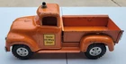 1957 Pressed Steel State Hi-Way Dept.  Orange Tonka pickup Truck