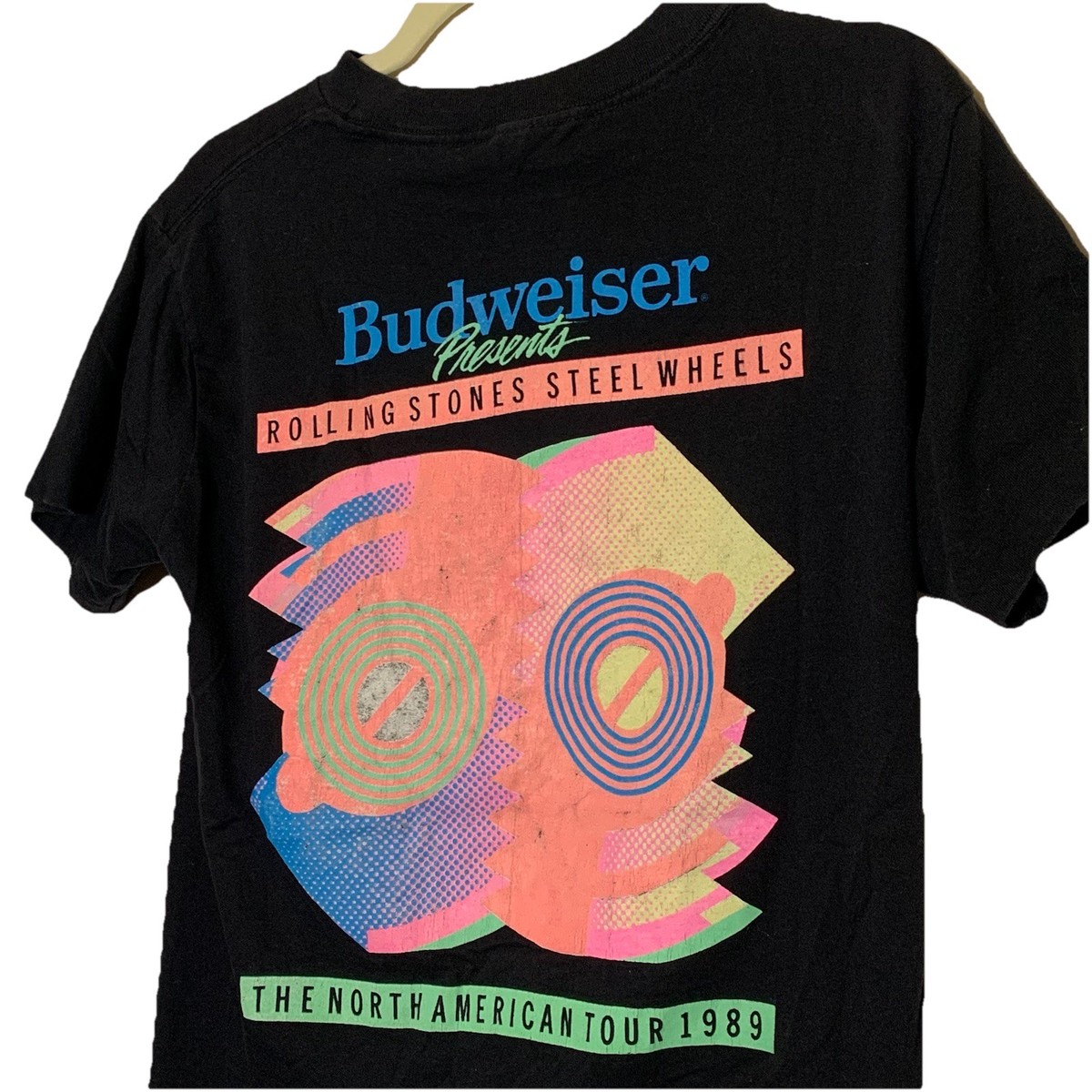 トップス 1989 The Rolling Stones Budweiser sweat Vintage Rolling Stones Steel Wheels Tour 1989 Budweiser T