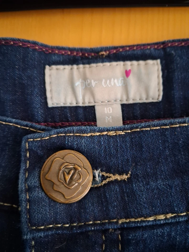 M&S Womens Per Una Dark Blue High Waist Flare Jeans 10 M Unworn Excellent Con - Image 2 of 4