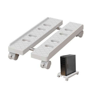 Hovadova Adjustable Mobile CPU Stand, Ventilated Computer Tower Large White