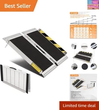 2FT Aluminum Wheelchair Ramp - High-Strength Non-Slip Design for Easy Access