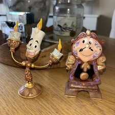 Disney Traditions Jim Shore Lumiere & Cogsworth Figurines Beauty and Beast