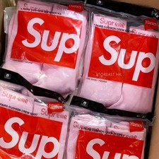 Pink Supreme Hanes Crew Socks 4 Pack Size 6-12 Unisex Streetwear New Tags Sealed