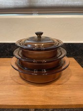 6 pc Corning Visions casserole dishes with lids