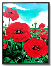 LOVELESS - "POPPY FIELD DREAM" acrilico originale su tela 11 X 14