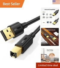 USB A to USB B Printer Cable 5ft - High-Speed, Corrosion Resistant Connector