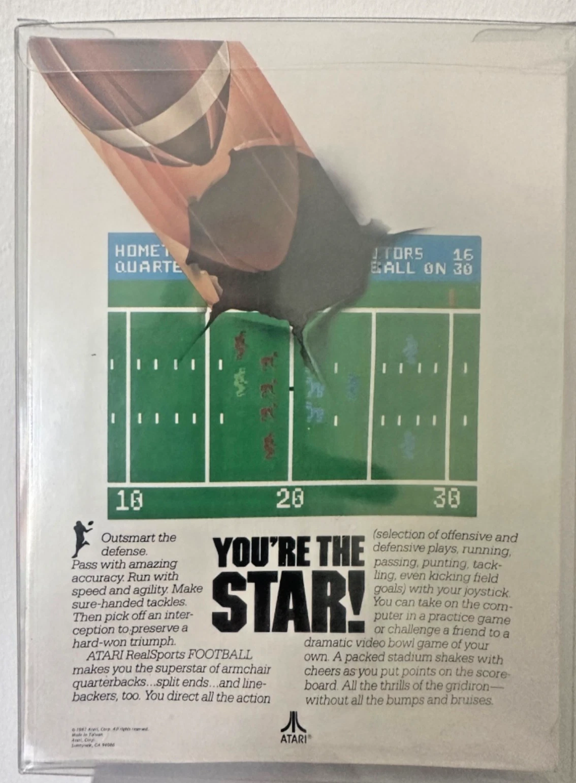 Additional photo for Vintage Atari 8-bit Football Game Cartridge (Sealed) with Atari Centipede Coin