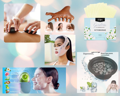 Home Beauty Skincare -Ice Roller, Gua Sha, Hot Stones, Face Lift, Blotting Paper