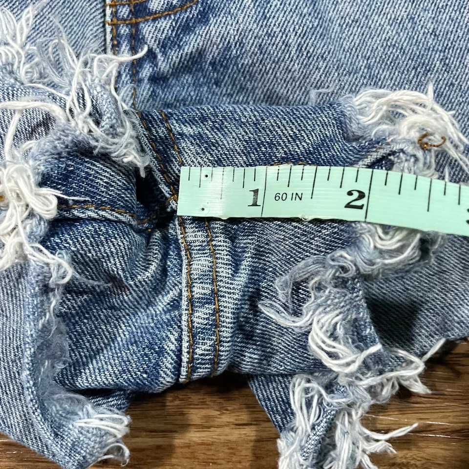 Mustard Seed Distressed Cut off Shorts Casual Blue Cotton Women's Size Small - Image 4 of 4