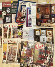 Lot of 22 Vintage Cross Stitch Pattern Books Booklets Leaflets Magazines