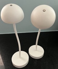 Dunelm A Pair Of White Rechargeable Touch Lamps On Stems