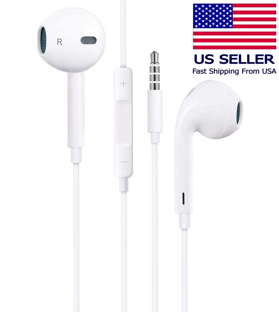 Earbuds 3.5mm Plug Microphone Volume Control Also Works Apple
