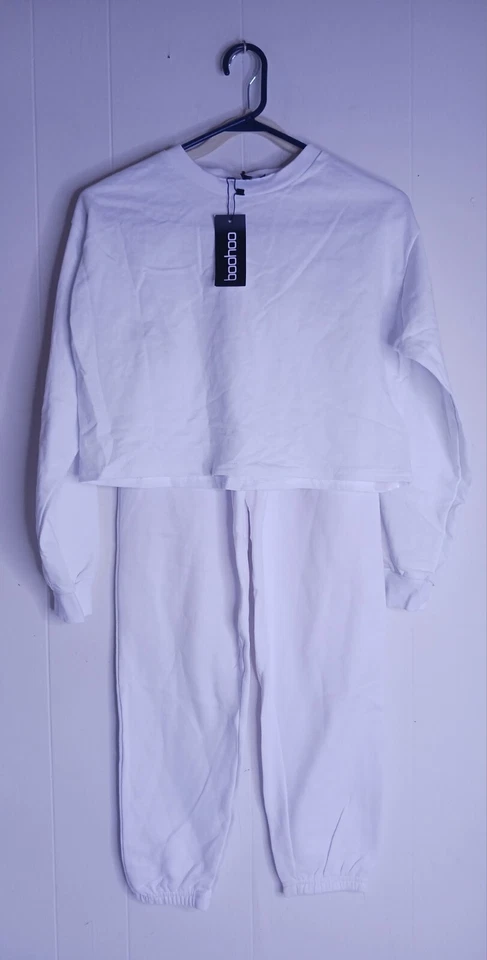 NUEVO CON ETIQUETAS BOOHOO Sudadera Ligera Recortada Suave y Conjunto de Joggers de Gran Tamaño Talla 4 Foto 4 de 4