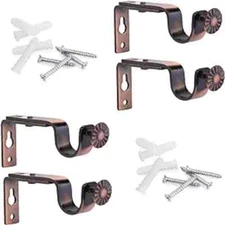 Soporte de barra de cortina ajustable de 4 piezas para barra de cortinas