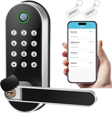 Keyless-Entry Fingerprint Smart Door Lock:  Digital Electronic Lock with Code...