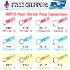 150 Wire Crimp Connector Waterproof Heat Shrink Ring Terminal 22-10AWG M5/6/8/10