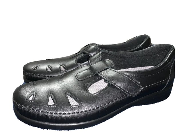 SAS Roamer Women's Black Leather Mary Janes Loafer Sz 9.5 S $169 New | eBay