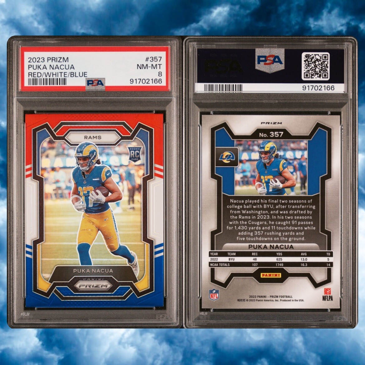 2023 Panini Prizm - Rookies Puka Nacua #357 Red White & Blue