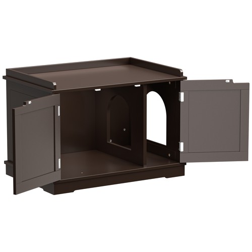 Cat Litter Box with Sturdy Wooden Enclosure Hidden Storage Bathroom Washroom - Picture 35 of 50
