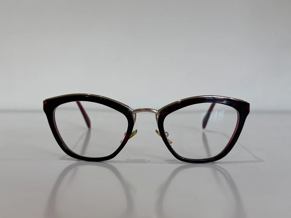 Marco de gafas Miu Miu VMU 55M PDL-1O1 para mujer ojo de gato rojo habana 51-20-140 Foto 2 de 4